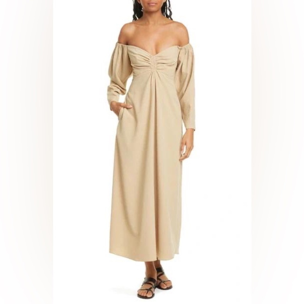 ALC CALLEY LONG SLEEVE OFF SHOULDER MAXI DRESS